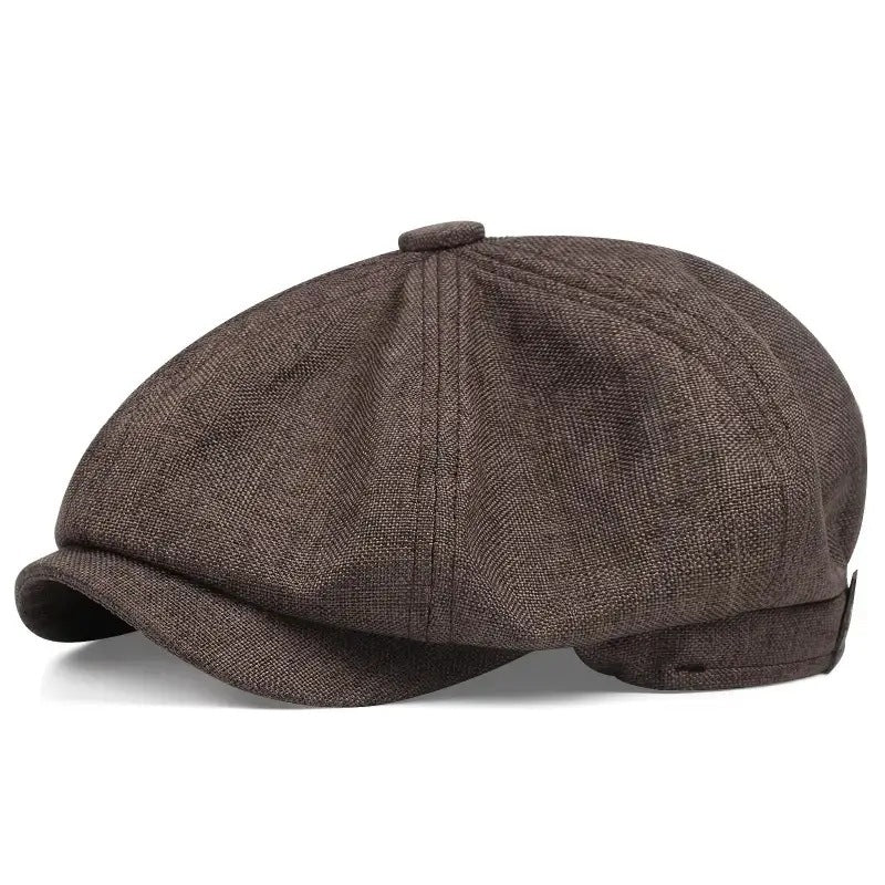 Retro Octagonal Beret Hat – British Dome-Style Peaky Blinders Cap | Free Size - Urban Caps