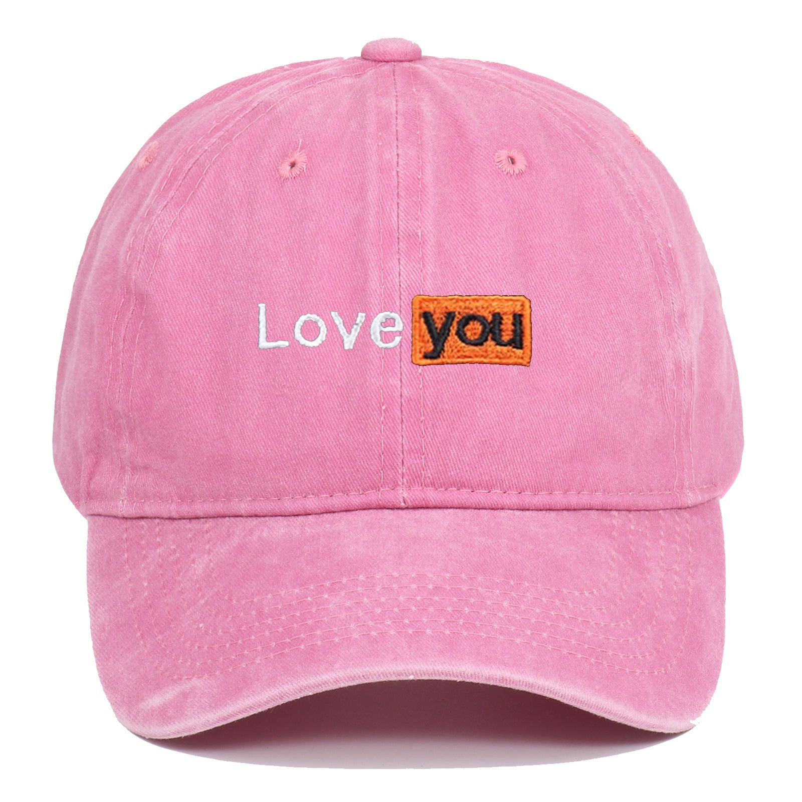 Love You Embroidered Hat Retro Distressed Soft Top - Urban Caps