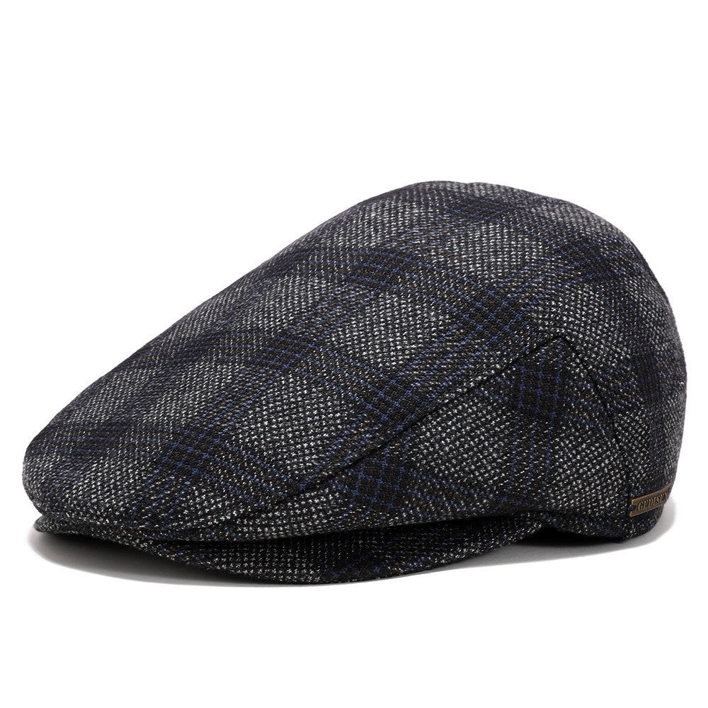 Retro Men’s Duckbill Cap – Adjustable Flat Beret for Spring, Autumn & Winter