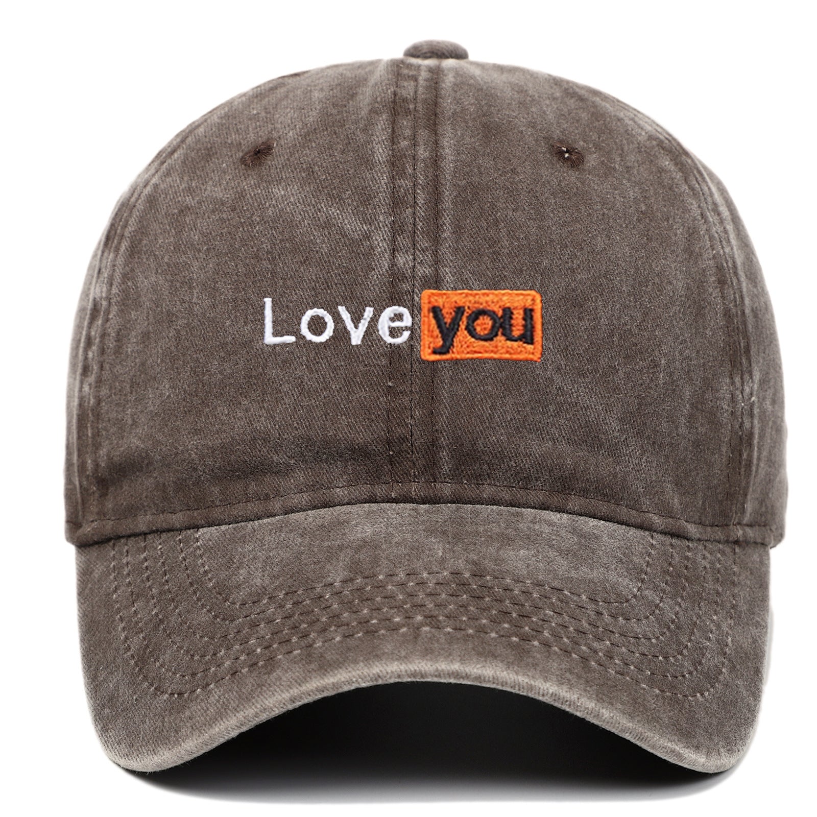 Love You Embroidered Hat Retro Distressed Soft Top - Urban Caps