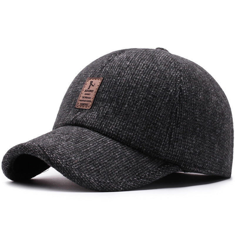 Men'S Middle-Aged and Elderly Woolen Baseball Caps
