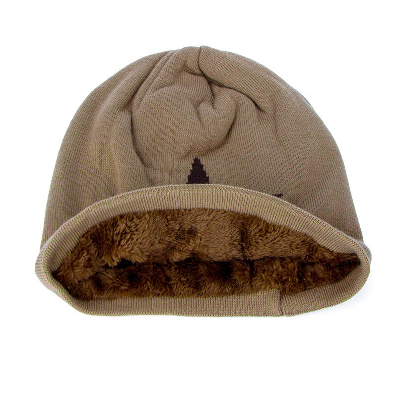 Fleece-lined Warm Big Five-pointed Star Knitted Woolen Hat - Urban Caps