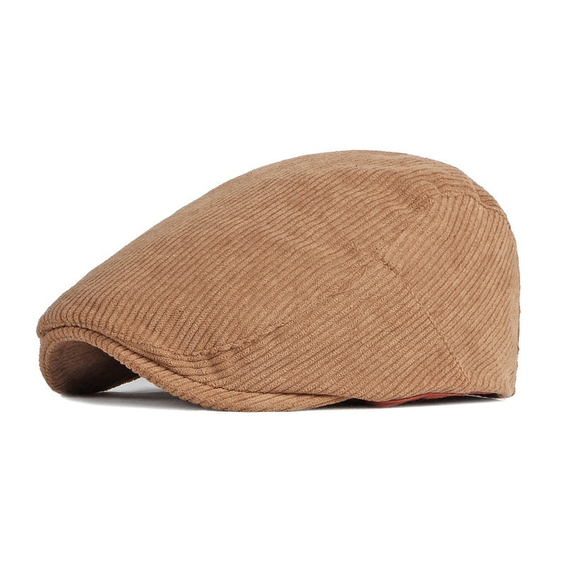 Kids Corduroy Retro Beret – Adjustable Flat Top Cap - Urban Caps