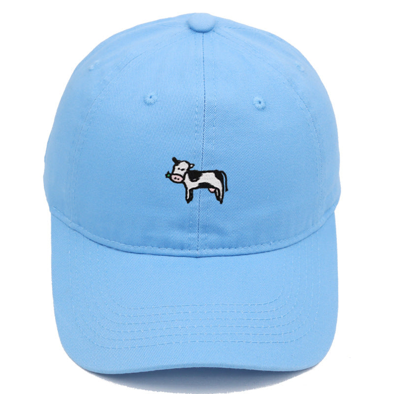 COW COW Embroidery Soft Top Baseball Cap Spring and Summer Cute