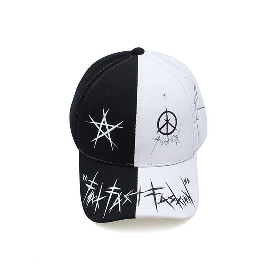 Custom Graffiti Snapback Baseball Caps Black And White Patchwork Men Women Hip Hop Fashion Casual Hat - Urban Caps