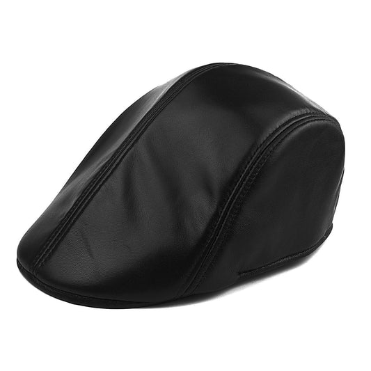 Warm Leather Golf Cap – Autumn & Winter Beret Style - Urban Caps