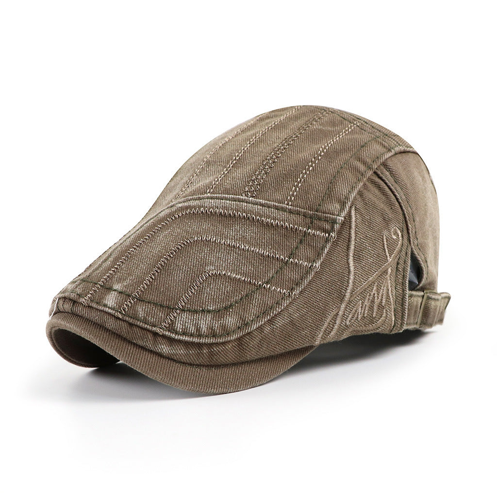 Washed Cotton Vintage Beret – Adjustable Duckbill Cap - Urban Caps