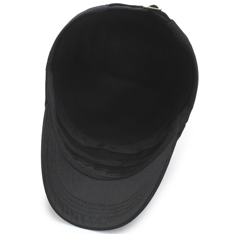 Military-Style Flat Top Hat – Cotton Sun Cap | Adjustable Fit - Urban Caps