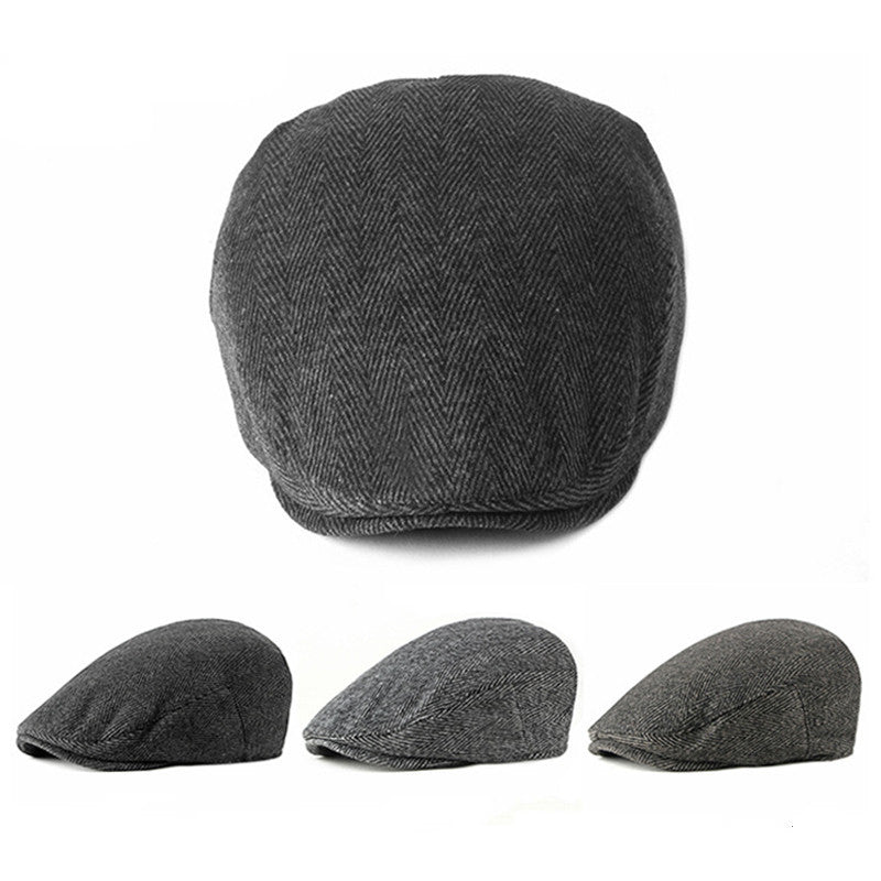 New Style Hat Male British Retro Woolen Beret Casual - Urban Caps