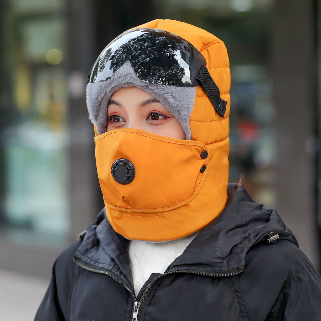 Thick and Warm Lei Feng Hat with Glasses: Cold Weather Protection - Urban Caps