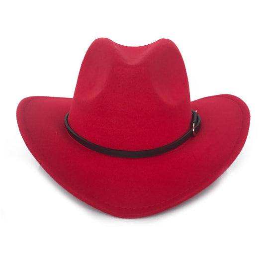 Vintage Autumn And Winter Men's Woolen Western Cowboy Hat - Urban Caps