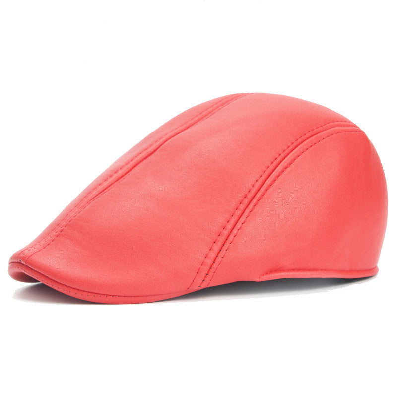 Vintage Pu Leather Solid Beret Cap - Urban Caps