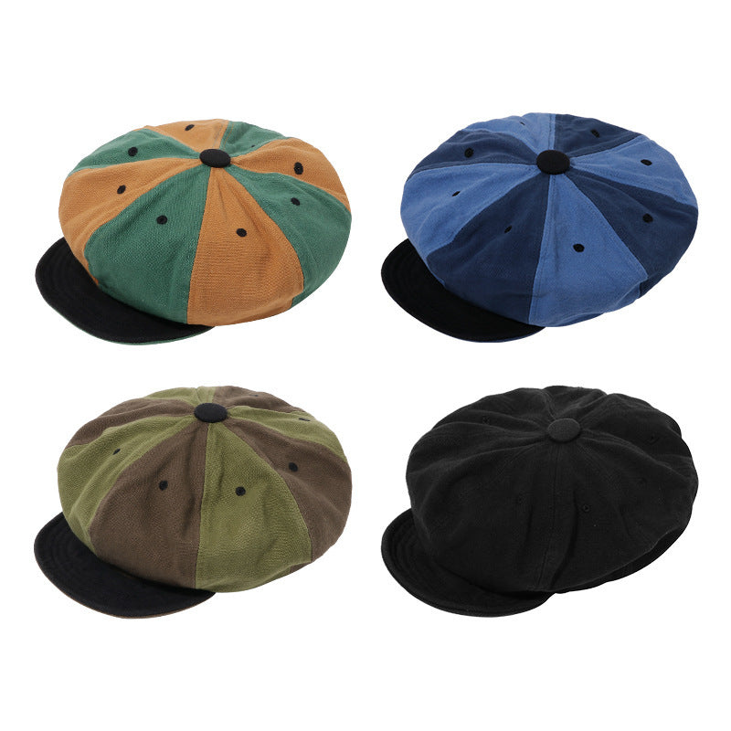 Color Matching Tension Adjustment Beret Soft Brim Hat - Urban Caps