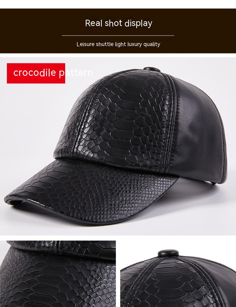 Autumn and Winter High-End Leisure Leather Hat