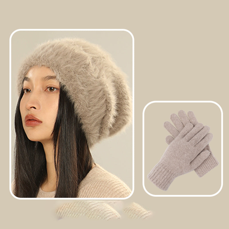 White Big Head Circumference Knitted Huge Woolen Hat - Urban Caps