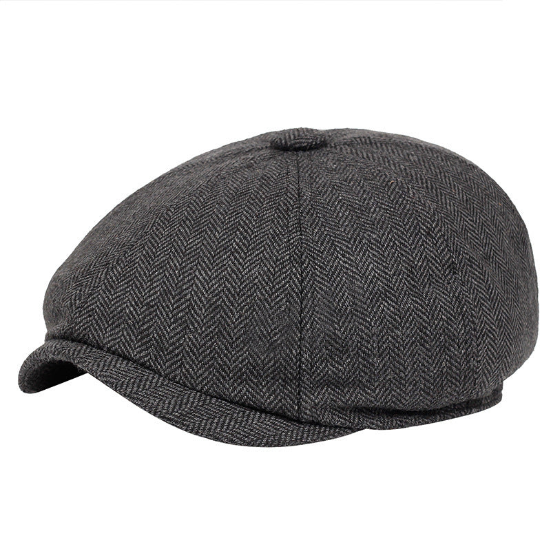 Vintage British-Style Octagonal Cap – Unisex Cotton-Blend Duckbill Hat - Urban Caps