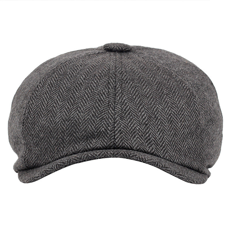 Vintage British-Style Octagonal Cap – Unisex Cotton-Blend Duckbill Hat - Urban Caps