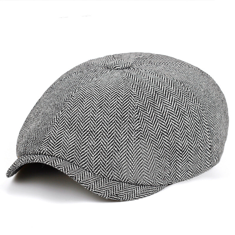 Vintage British-Style Octagonal Cap – Unisex Cotton-Blend Duckbill Hat - Urban Caps