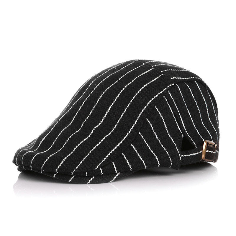 Baby's Striped Tweed Cheesecutter Hat – Soft Wool Cap for Ages 1–12 (Multiple Sizes)
