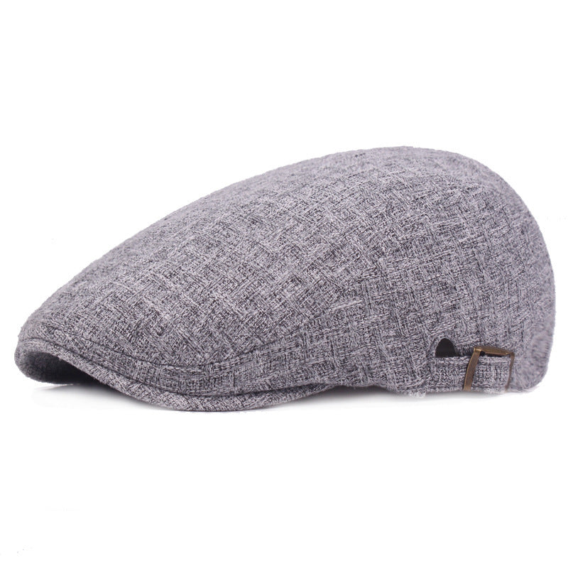 Retro Distressed Forward Hat Outdoor Tourist Hat Monochrome Beret - Urban Caps