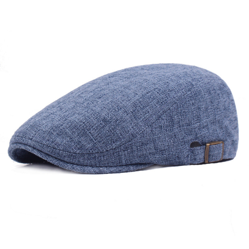 Retro Distressed Forward Hat Outdoor Tourist Hat Monochrome Beret - Urban Caps