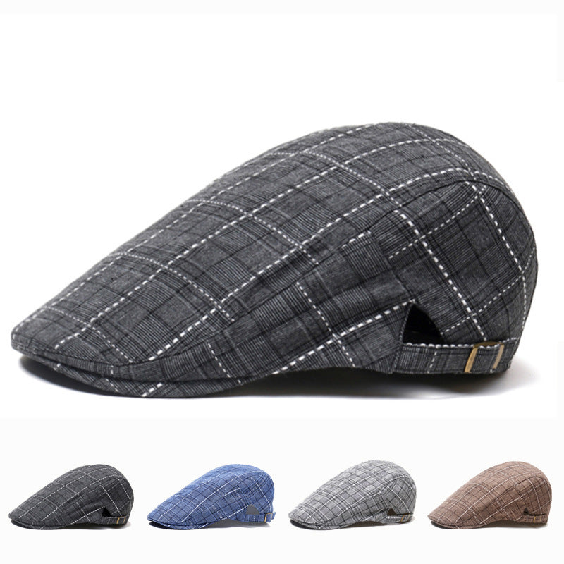 Peaked Cap Forward Cap Plaid Baseball Cap Visor Beret Sun Hat - Urban Caps