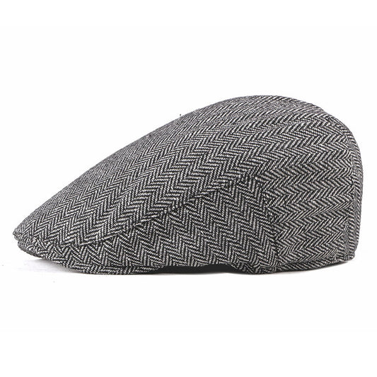 Men's Korean Fashion Simple Striped Beret - Urban Caps