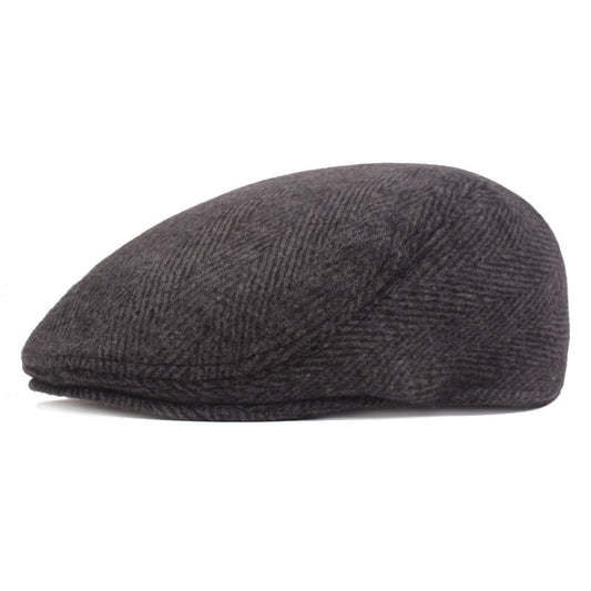 Herringbone Beret, Simple Cap For Men And Women, Autumn And Winter Hat, Old Man Hat - Urban Caps