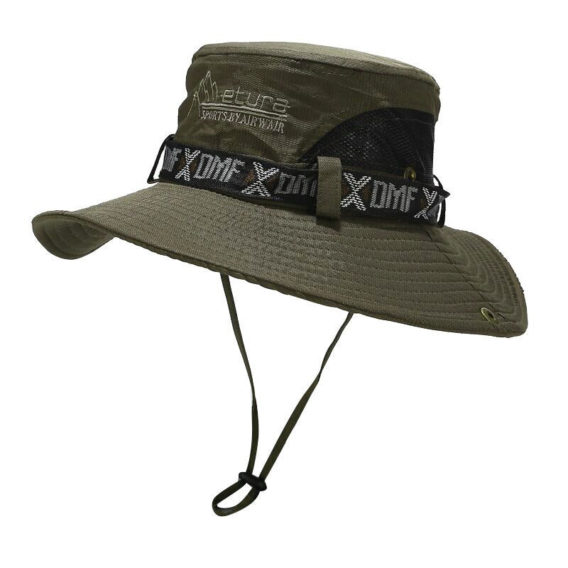 Men'S Outdoor Summer Sunshade Cover Face Fisherman Straw Hat Fishing Sun Hat - Urban Caps