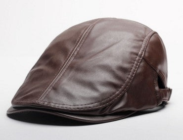 New Duck Tongue Hat Korean Tide Of Men And Women PU Beret Hat Factory Direct - Urban Caps