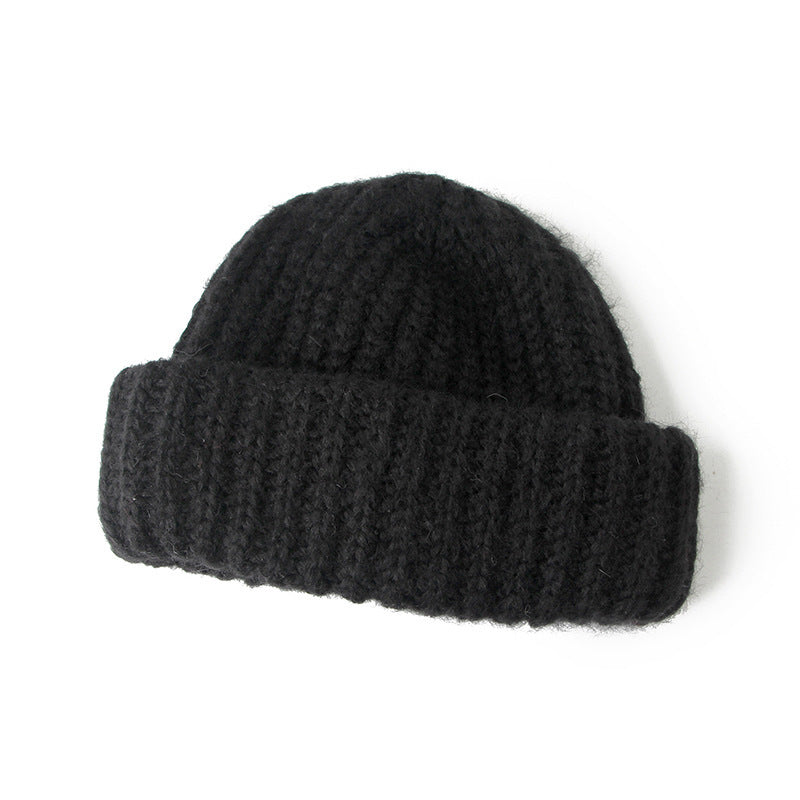 Solid color thick thick woolen hat - Urban Caps