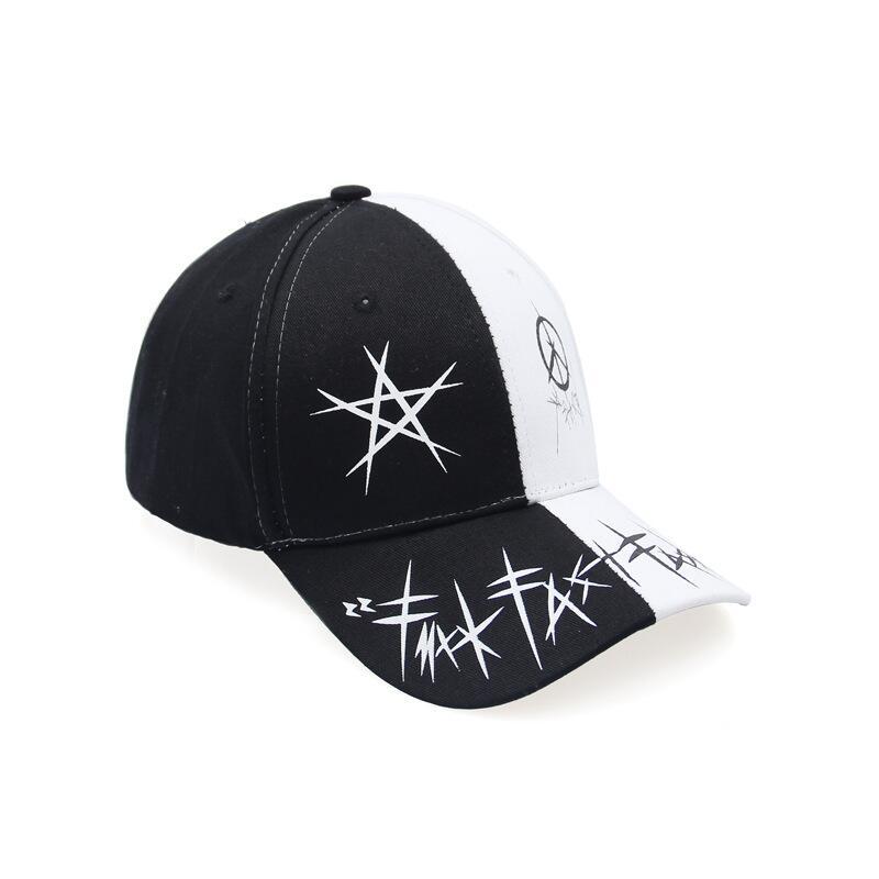 Custom Graffiti Snapback Baseball Caps Black And White Patchwork Men Women Hip Hop Fashion Casual Hat - Urban Caps