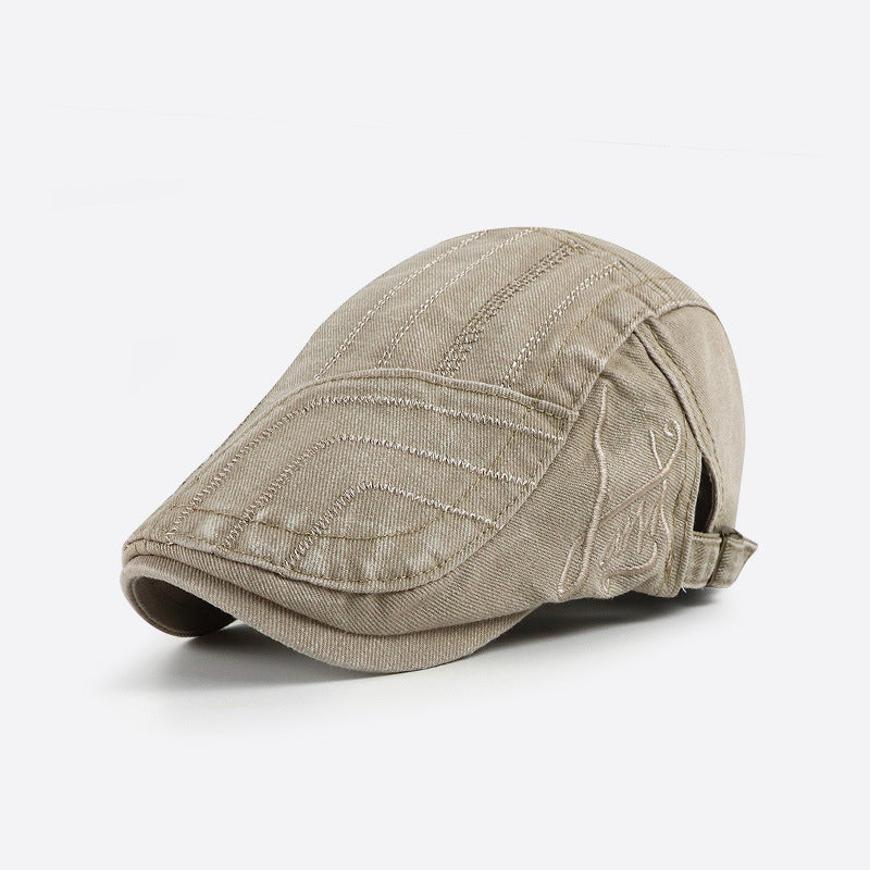 Washed Cotton Vintage Beret – Adjustable Duckbill Cap - Urban Caps