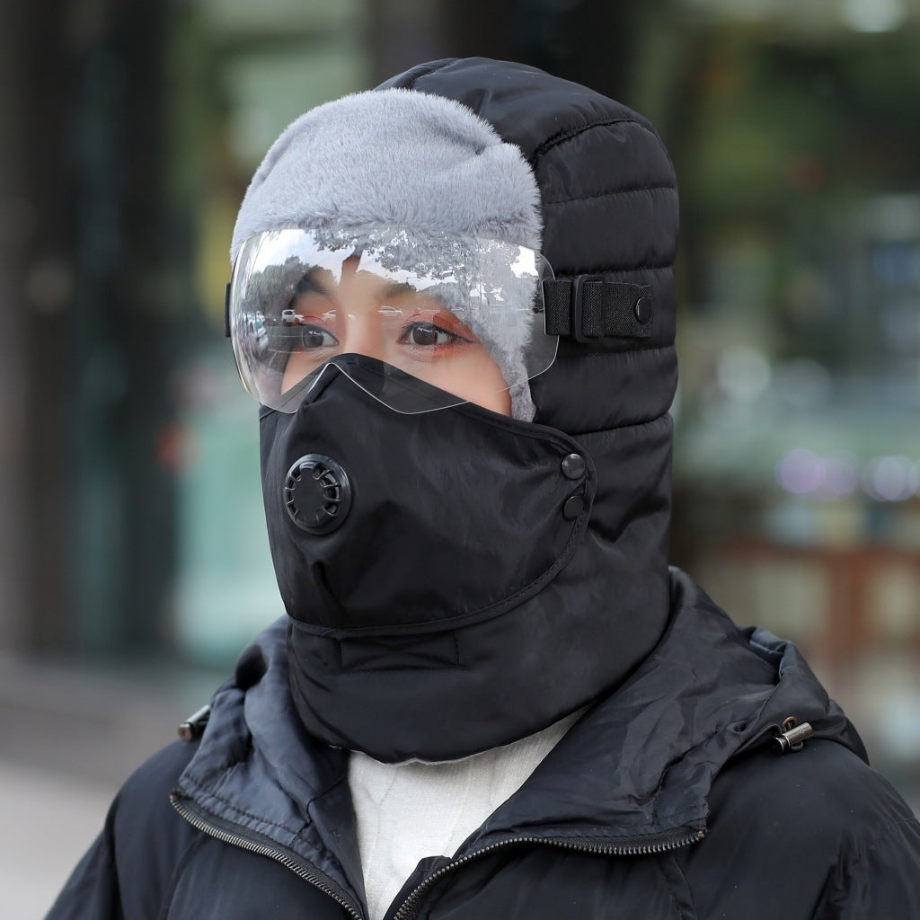 Thick and Warm Lei Feng Hat with Glasses: Cold Weather Protection - Urban Caps