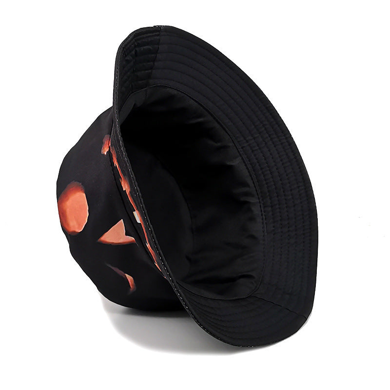 Halloween Hats Creative Cartoon Pumpkin Grimace Printed Sun-shade Fisherman Hat - Urban Caps