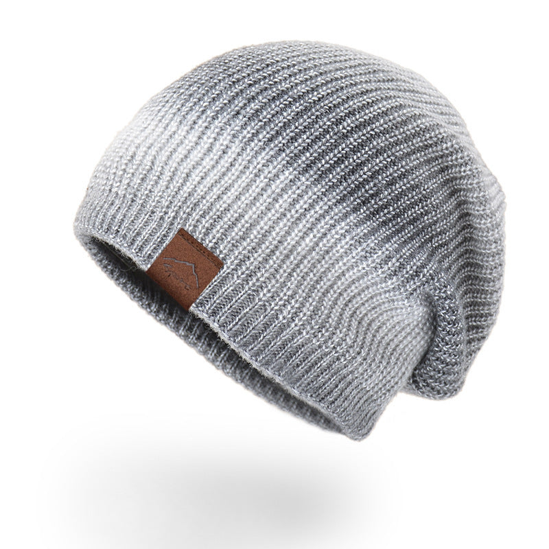 Knitted Gradient Tie-dye Warmth Rainbow Fashion Woolen Hat Women - Urban Caps