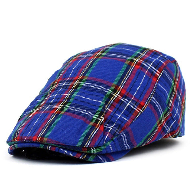 Women’s Art-Inspired Plaid Painter Hat – Contrast Patchwork Design - Urban Caps