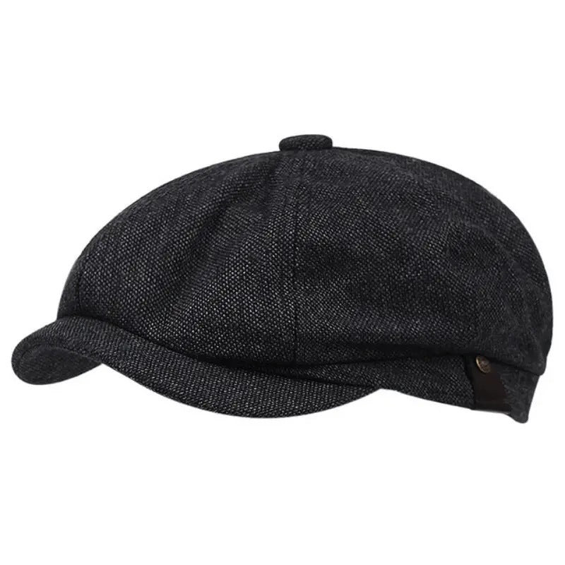 Retro Octagonal Beret Hat – British Dome-Style Peaky Blinders Cap | Free Size - Urban Caps