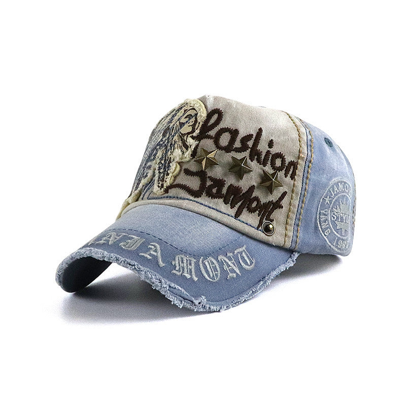 Indian Patch Letter Embroidery Casual Sun Hat - Urban Caps