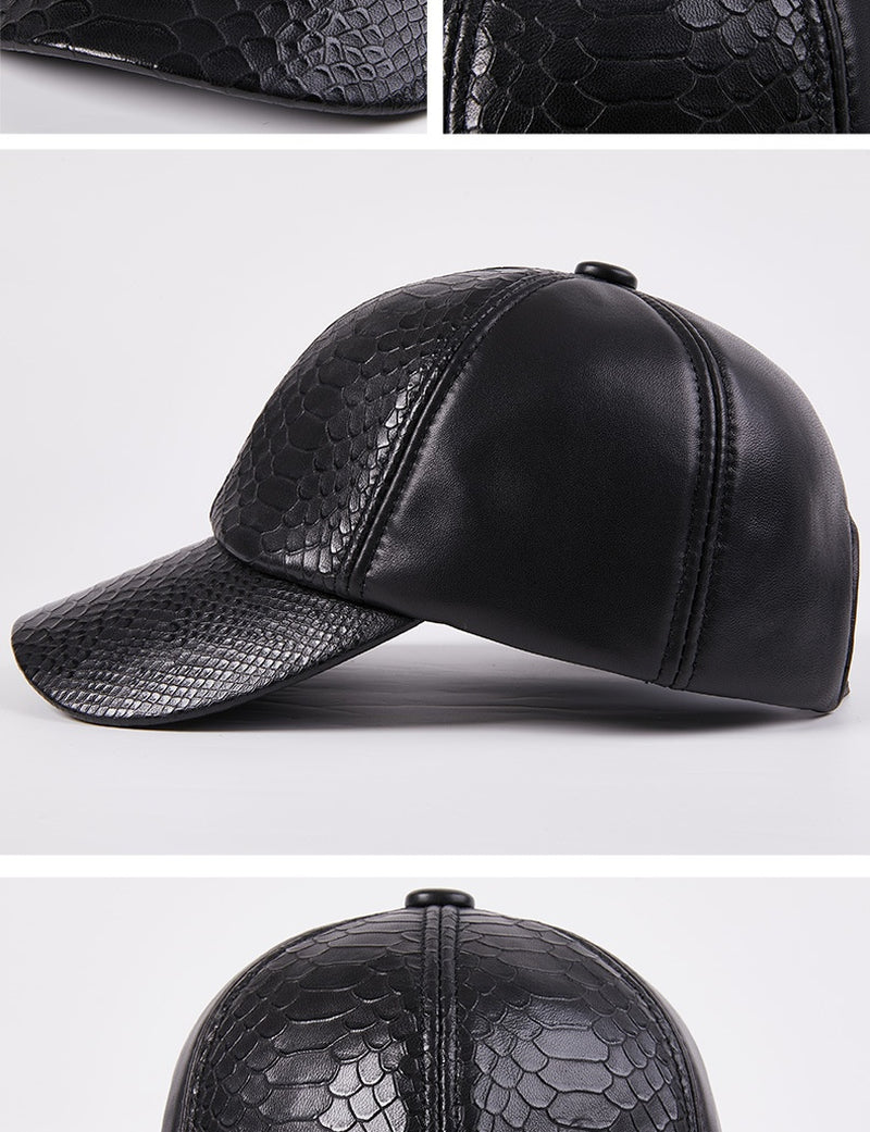 Autumn and Winter High-End Leisure Leather Hat
