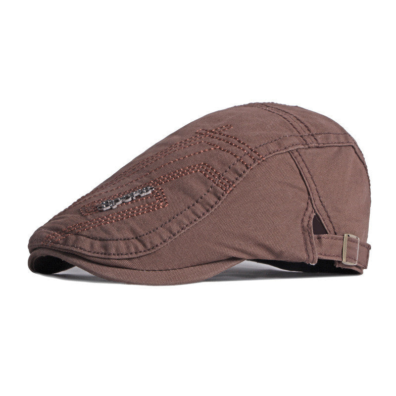 Men’s Casual Cotton Beret – Adjustable Embroidered Cap - Urban Caps