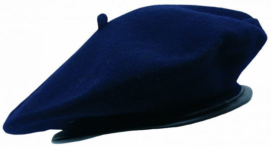 Classic Wool Beret – 100% Wool with PVC Taper Band