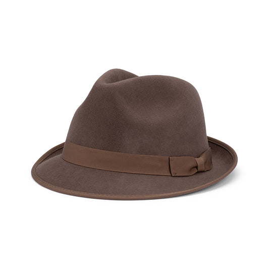 Angus Men’s Australian Wool Felt Trilby Hat with Petersham Band