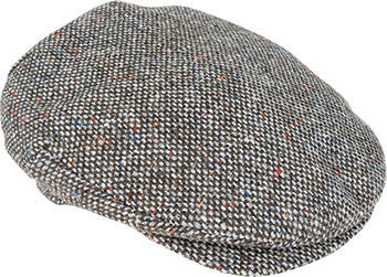Hanna Hats Plain Donegal Tweed Vintage Cap – Pure New Wool, Handmade in Ireland