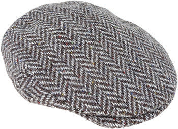 Hanna Hats Plain Donegal Tweed Vintage Cap – Pure New Wool, Handmade in Ireland