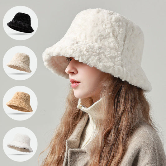 Lambswool Fisherman Hat Winter Warm Fashionable Solid Color Hats For Women - Urban Caps