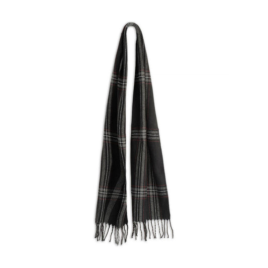 Ollie – Brushed Acrylic Check Scarf with 8cm Fringe End