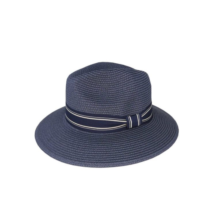 Bronx Paperbraid Safari Hat with Striped Petersham Band – UPF 50+