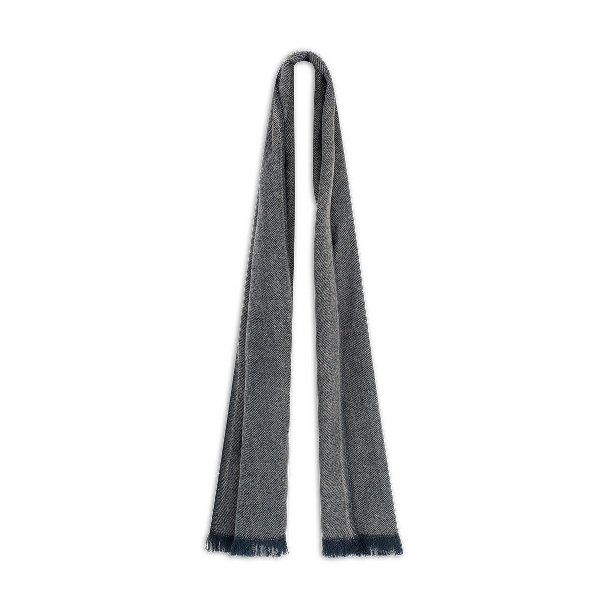 River – Two Tone Brushed Acrylic Scarf with Short Fringe