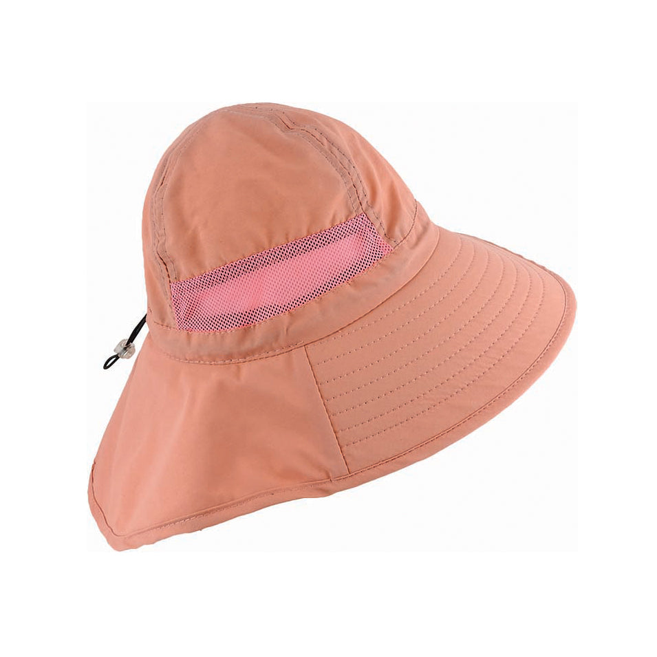 Men's Nylon Facesaver Hat with Neck Flap and Side Mesh Vents – Adjustable Fit